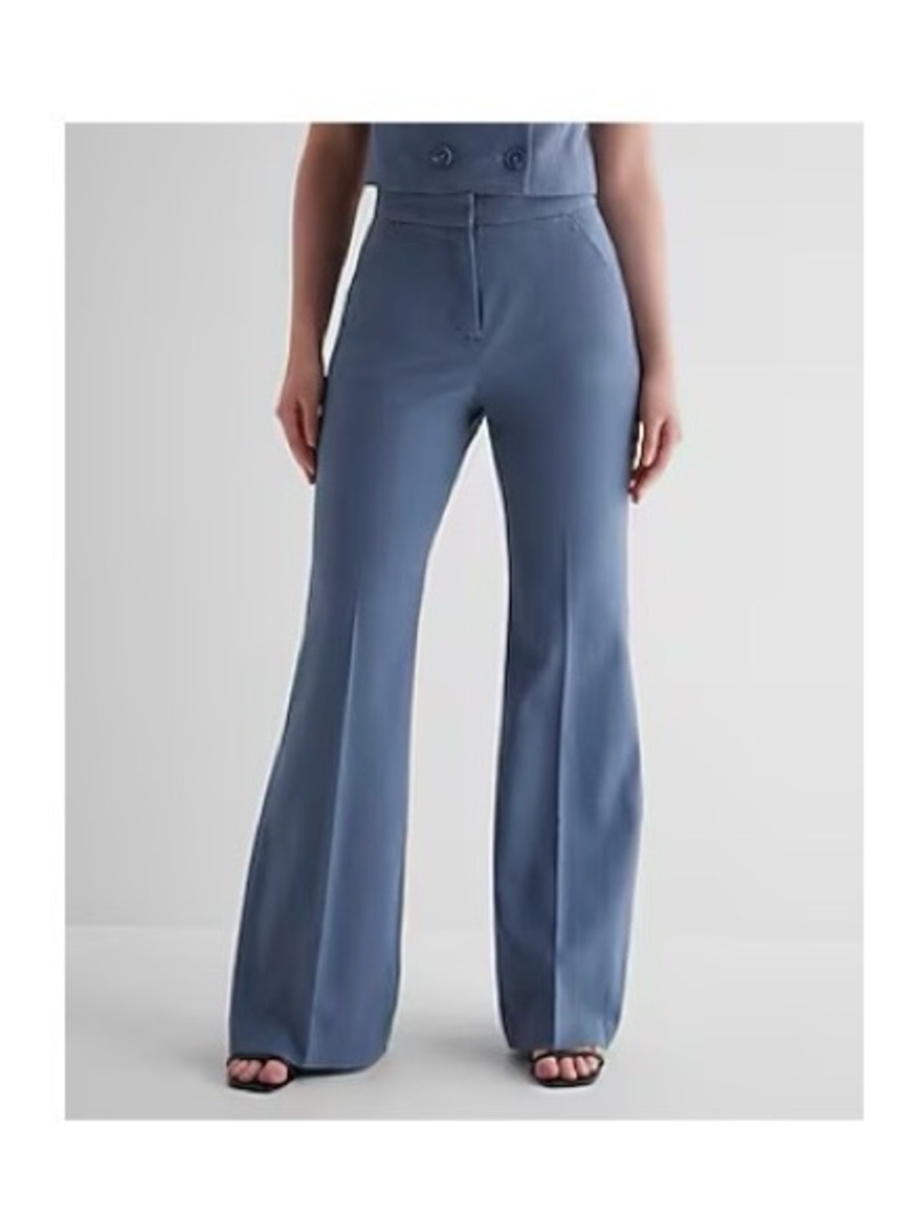 Express Heathered High Waisted Flare Trouser